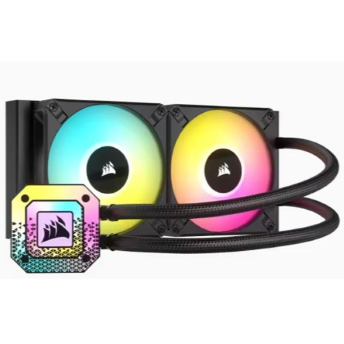 CORSAIR iCUE H100i ELITE CAPPLIX XT CPU LIQUID COOLER DISSIPATORE A LIQUIDO DUE VENTOLE AF120 RGB ELITE RADIATORE 240mm INTEL 1700/1200/2066 AMD AM4/STRX4 NERO